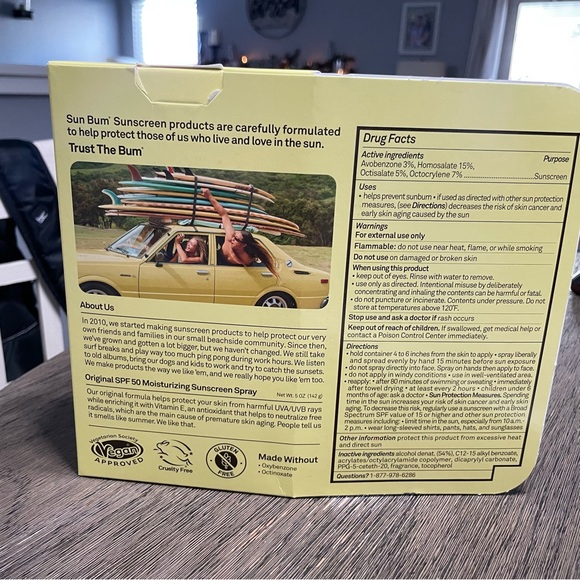 NIB Sun Bum Original Spf 50 Sunscreen Spray Vegan and Reef Friendly 2 Pack 5 OZ - Picture 4 of 7